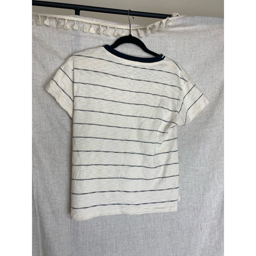 Rag & Bone Cream Black Striped Crewneck Tee Size XS - Picture 2 of 12